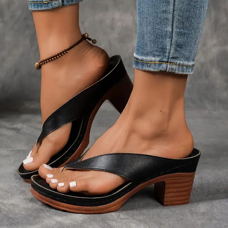 Best Seller-Last Day Sale 60% OFFWomen'S Solid Color Summer Chunky Heel Sandals ( Buy 2 Free Shipping ) - Image 5
