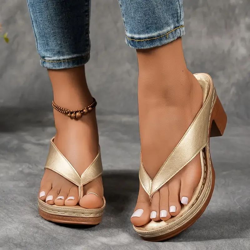 Best Seller-Last Day Sale 60% OFFWomen'S Solid Color Summer Chunky Heel Sandals ( Buy 2 Free Shipping ) - Image 7