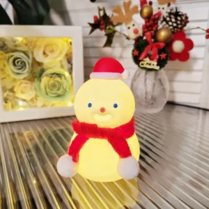 Cute Mini Snowman Night Light – Battery Powered